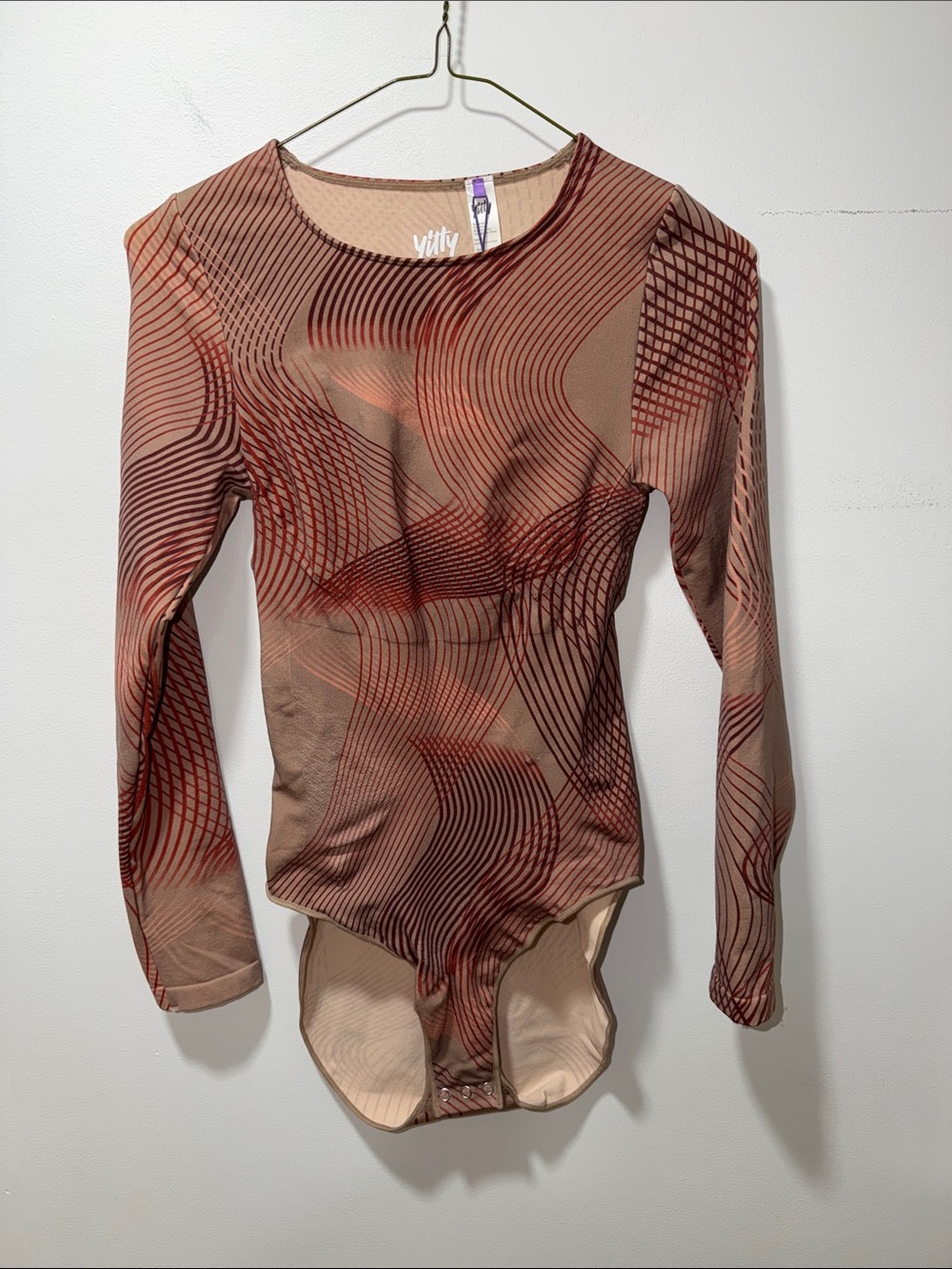 NWT Yitty Long Sleeve Bodysuit Plus Size 1X/2X Bodycon Stretch Slimming Festival
